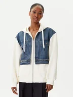 Bluzy damskie - Desigual Bluza Trucker 25WWSK06 Écru Loose Fit - miniaturka - grafika 1