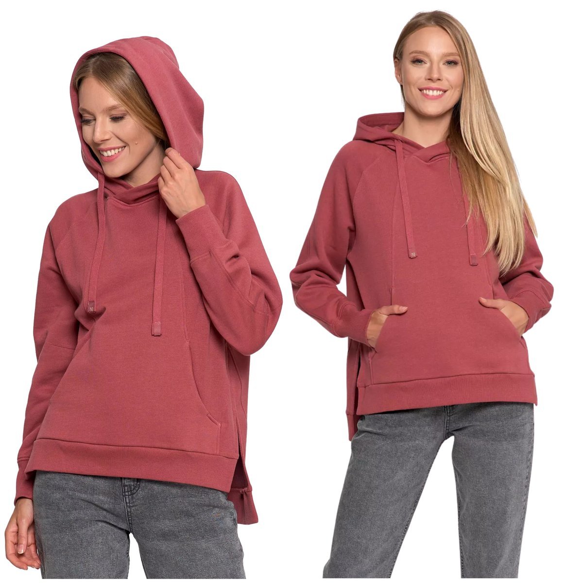 LUŹNA BLUZA DAMSKA DRESOWA Z KAPTUREM OCIEPLANA CIEPŁA KLASYCZNA MORAJ XL