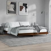 Łóżka - Rama łóżka, brązowy dąb, 140x200 cm, materiał drewnopochodn Lumarko! - miniaturka - grafika 1