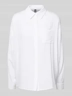 Koszule damskie - Bluzka koszulowa o kroju relaxed fit z mieszanki wiskozy i lnu model ‘PIA’ - miniaturka - grafika 1