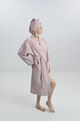 Szlafroki damskie - Szlafrok bawełniany jasnoróżowy - miniaturka - grafika 1