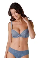 Biustonosze - LOVABLE Push-up z Czapka I Wyściółka Gwiazdy Biustonosz Balkonowy Kobieta, niebieski proszek, 38 / B - miniaturka - grafika 1