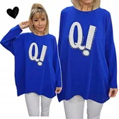 Bluzki damskie - DŁUŻSZA BLUZKA TUNIKA duży rozmiar cyrkonie BAWEŁNA cudo 58 60 9XL 10XL 122 - miniaturka - grafika 1