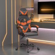 Fotele gamingowe - Lumarko Obrotowy fotel gamingowy, czarno-pomarańczowy, sztuczna skóra - miniaturka - grafika 1