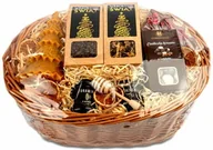 Zestawy upominkowe - Kosz prezentowy świąteczny prezent kawa, herbata, świeca - miniaturka - grafika 1