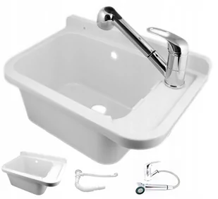 Zlew Gospodarczy Komora Pralnia+ Bateria Wyciągana - Zlewy i komory gospodarcze - miniaturka - grafika 1