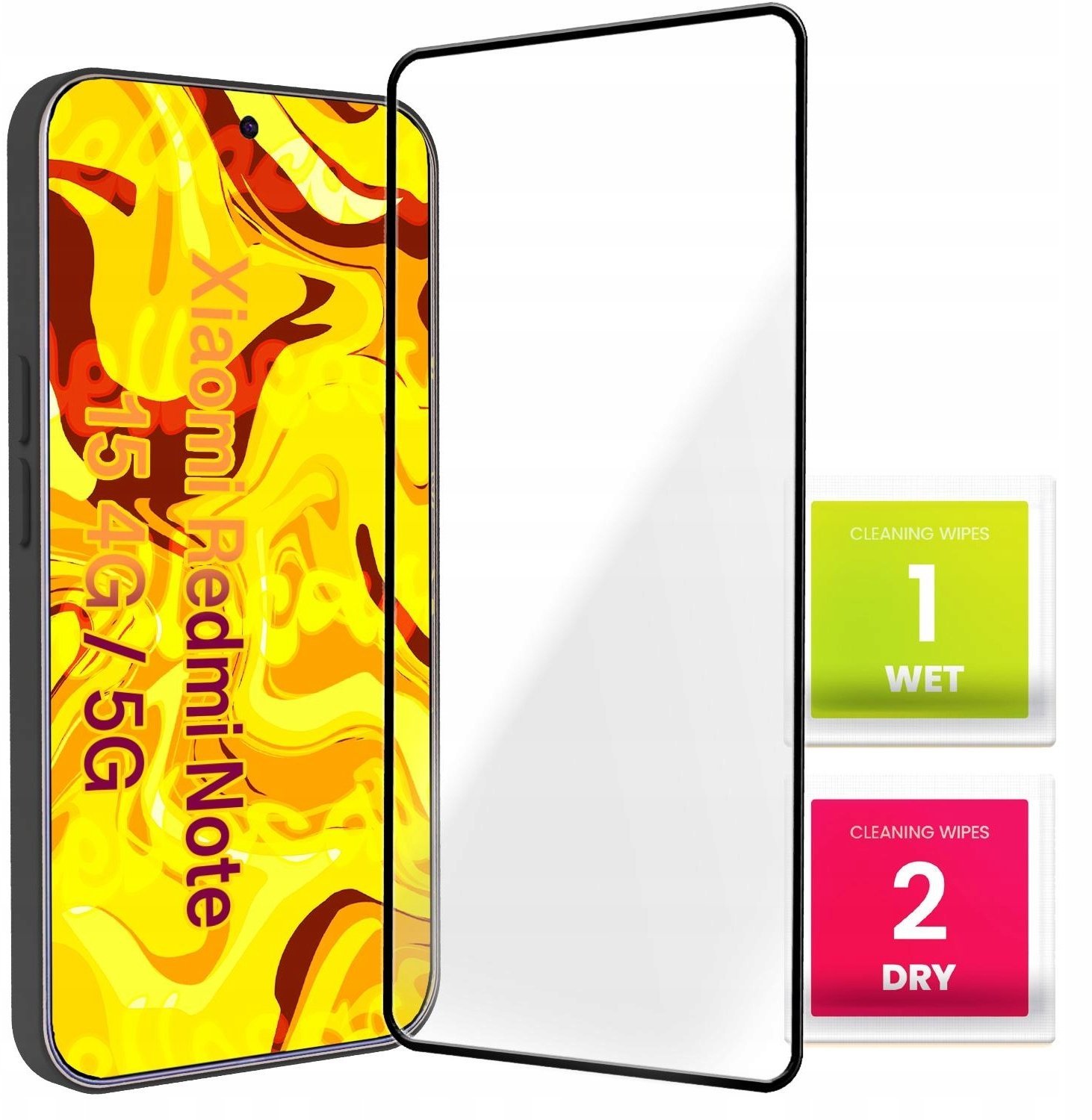 Hello Case Szkło Hartowane Do Xiaomi Redmi Note 15 4G / 5G Pełne, 5D, Szybka, 9H