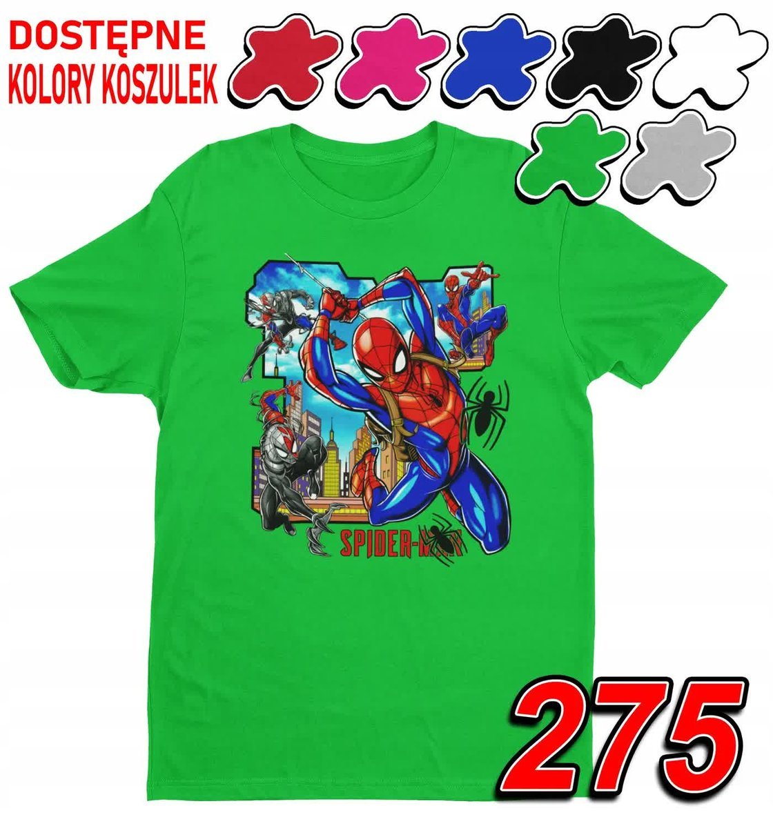Dziecięca Koszulka Z Nadrukiem Avengers Spiderman Marvel - L 146-152