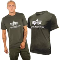 Odzież taktyczna i umundurowanie - Koszulka Alpha Industries Basic 100501 142 - Ciemnooliwkowa - miniaturka - grafika 1