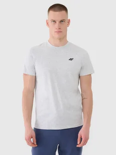 T-shirt męski 100% bawełna 4F 4FWMM00TTSHM2256-27M Szary - Koszulki męskie - miniaturka - grafika 1