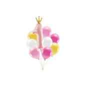 Baby shower i roczek - Zestaw balonów Roczek różowy - miniaturka - grafika 1