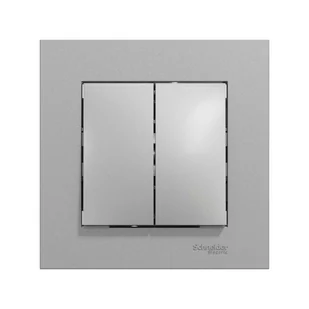 Schneider Electric Włącznik podwójny schodowy Miluz Ed aluminium - Wyłączniki światła i elektryczne - miniaturka - grafika 1