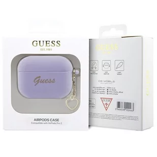 Guess GUAP2LSCHSU AirPods Pro 2 cover purpurowy/purple Silicone Charm Heart Collection - Akcesoria do słuchawek - miniaturka - grafika 4