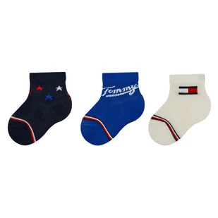 Zestaw 3 par wysokich skarpet dziecięcych Tommy Hilfiger 701224997 Granatowy - Skarpetki dla dzieci - miniaturka - grafika 1