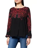 Bluzki damskie - Desigual Damska bluzka Blouse Lumbe, czarny (Negro 2000), XS - miniaturka - grafika 1