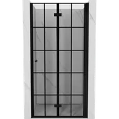 Ścianki i drzwi prysznicowe - Mexen Mist-F drzwi prysznicowe składane prawe 70 cm, czarna kratka, czarne - 8A6-070-000-70-77-P - miniaturka - grafika 1