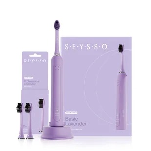 Zestaw SEYSSO Color Basic Lavender szczoteczka soniczna z 3 końcówkami - Szczoteczki elektryczne - miniaturka - grafika 1