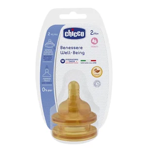 Chicco SMOCZEK NA BUTELKĘ KAUCZUKOWY 2 SZT PRZEPŁYW śREDNI 2+ - Smoczki do butelek - miniaturka - grafika 1