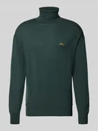 Swetry męskie - Sweter z dzianiny z wyhaftowanym logo - miniaturka - grafika 1