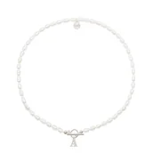 Naszyjniki - Choker z naturalnych pereł z literką P - miniaturka - grafika 1