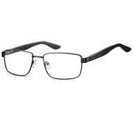 Okulary korekcyjne, oprawki, szkła - Oprawki korekcyjne zerówki okulary metalowe 885 czarne - miniaturka - grafika 1