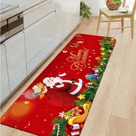 Wycieraczki - Czerwona mata podłogowa (40*180 cm) Święty Mikołaj, dekoracyjna wycieraczka na Wigilię, odpowiednia do sypialni, drzwi, kuchni, balkonu (styl) - miniaturka - grafika 1