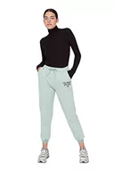 Spodnie damskie - Trendyol Damskie spodnie dresowe z normalnym stanem o wąskim kroju, Green, XL - miniaturka - grafika 1