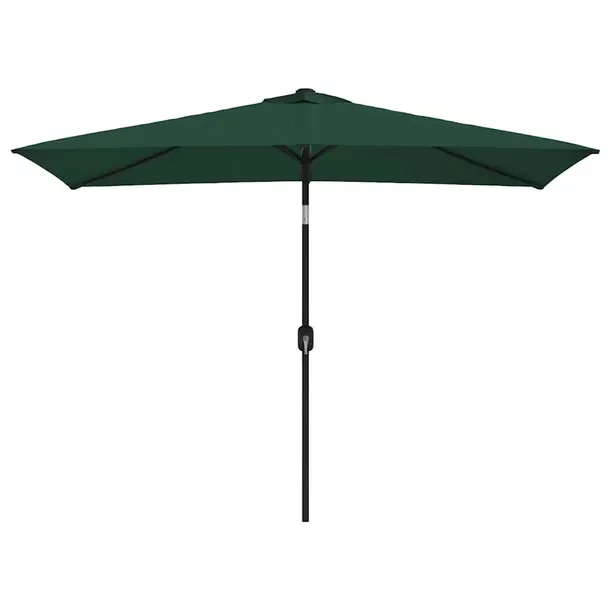 Zolux Parasol ogrodowy UV zielony 200x300 cm, stalowy słupek czarny 38 mm