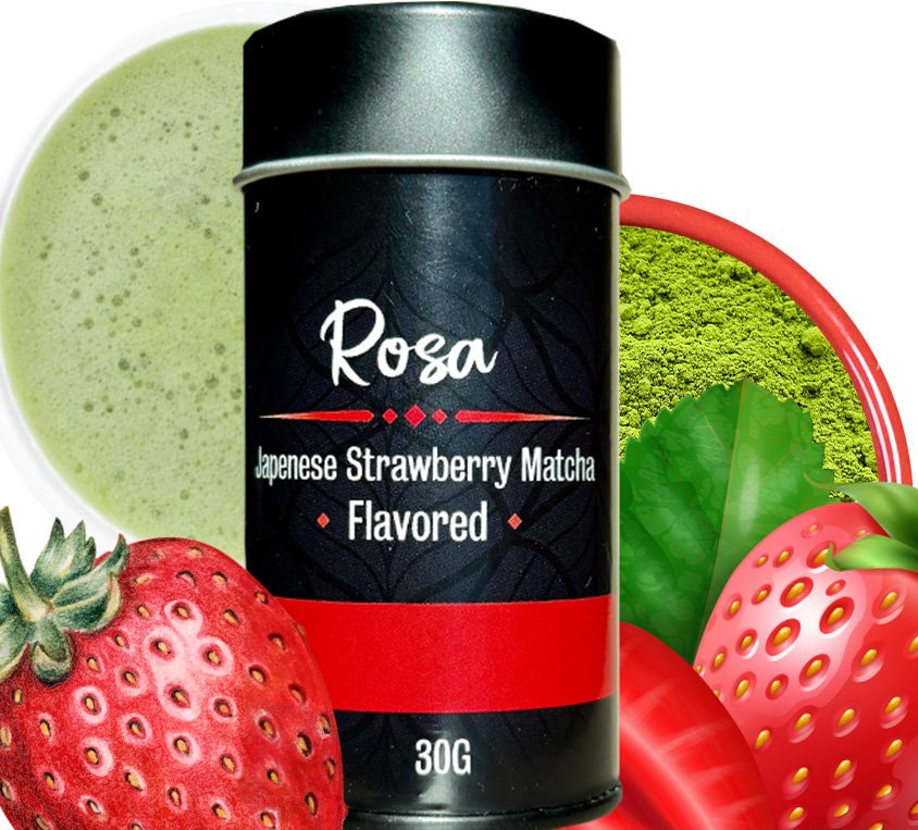 Truskawkowa Matcha z Japonii w Metalowej Puszce Owocowa Truskawka 30g