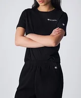 Koszulki i topy damskie - Champion Legacy American Classics W-Script Logo Light Cotton Jersey S-s Regular Crewneck Koszulka damska, Czarny, L - miniaturka - grafika 1