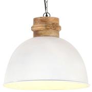 Lampy sufitowe - vidaXL Industrialna lampa wisząca, biała, okrągła, 50 cm, E27, mango 320856 - miniaturka - grafika 1