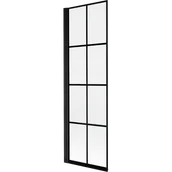 Parawany nawannowe - Mexen Mist parawan nawannowy 1-skrzydłowy lewy 60 x 150 cm, czarna kratka, czarny - 8A9-060-001-70-77-L - miniaturka - grafika 1