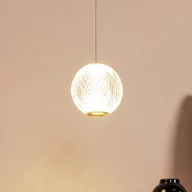 Lampy sufitowe - Lucide Lampa wisząca LED Cintra, Ø 14 cm, przezroczysty/złoty, akryl - miniaturka - grafika 1