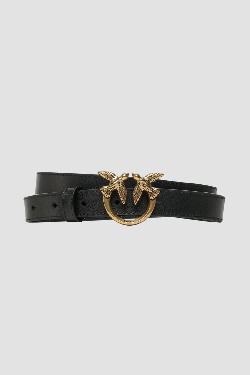 PINKO Czarny pasek damski Love Berry H2 Belt S