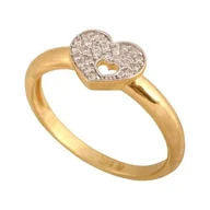 Pierścionki - Złoty Pierścionek z Cyrkoniami 585 Serce2.05 g, R 10 Rodium - miniaturka - grafika 1