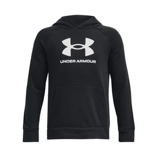 Chłopięca bluza dresowa nierozpinana z kapturem Under Armour UA Rival Fleece BL Hoodie - czarna - Bluzy dla chłopców - miniaturka - grafika 1