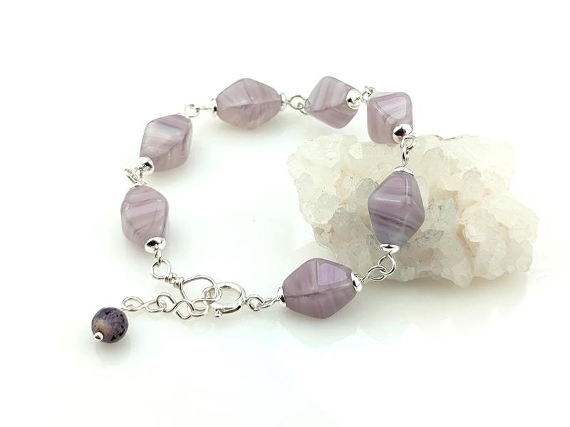 Bransoletka ze srebra Ag930 z jadeitem, obwód od 15.5 do 18 cm, waga 13.8 grama, prezent 12 rocznica ślubu, rękodzieło