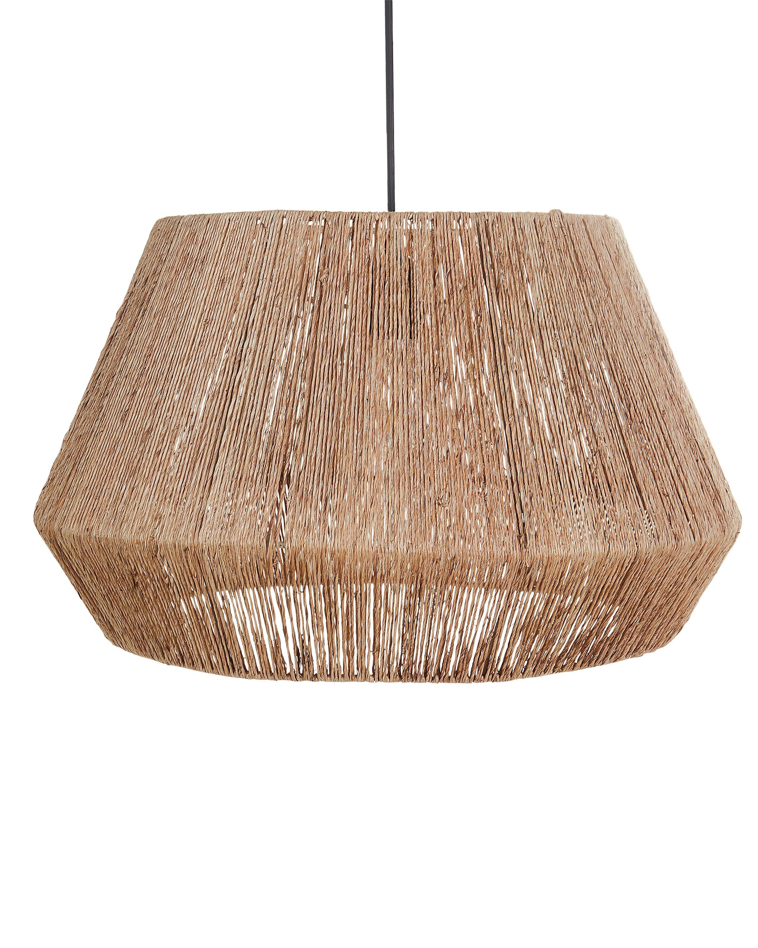 BELIANI Lampa wisząca naturalna jutowy klosz czarna podstawa żelazna lampa sufitowa boho oświetlenie do salonu jadalni
