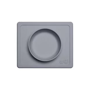 EZPZ Silikonowa miseczka z podkładką 2w1 Mini Bowl szara EUMBG005 - Miseczki i talerzyki dla dzieci - miniaturka - grafika 1