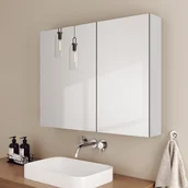 Szafki łazienkowe - EMKE szafka z lustrem, 85x65cm szafka łazienkowa z lustrem Szafka łazienkowa z dwustronnym lustrem (biała) - miniaturka - grafika 1