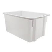 Pojemniki przemysłowe - Skrzynka biała sztaplowalno-gniazdowa, biała - miniaturka - grafika 1