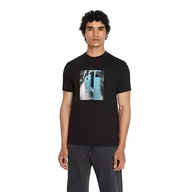 Koszulki męskie - Armani Exchange Męski T-Shirt Regular Fit NYC Image Tee, czarny, M - miniaturka - grafika 1