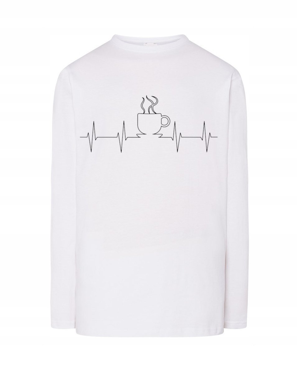 Longsleeve męski nadruk EKG bicie KAWA r.3XL