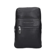 Plecaki - PIQUADRO, Kabriolet na plecak mono sling bag z RFID, CZARNY, czarne, nowoczesny - miniaturka - grafika 1