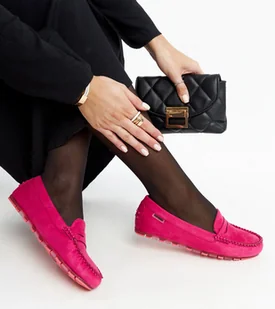 Ciemnoróżowe zamszowe mokasyny Nafisah-39 - Mokasyny damskie - miniaturka - grafika 1