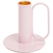 Świeczniki - Metalowy świecznik na Świecę Stołową prostą Pudrowy Róż - miniaturka - grafika 1