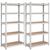 Szafy i regały magazynowe - Calicosy Zestaw dwóch 5-poziomowych półek z regulowanymi deskami wys. 180 - miniaturka - grafika 1