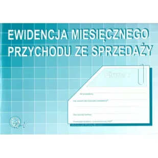 Ewidencja miesięcznego przychodu ze sprzedaży N-1 - Druki akcydensowe - miniaturka - grafika 1