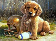 Prace ręczne dla dzieci - Diamentowa mozaika Piesek Haft Diamentowy - miniaturka - grafika 1