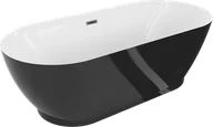 Wanny - Mexen Roxy wanna wolnostojąca 180 x 85 cm, biała/czarna, przelew gun metal szczotkowany - 51201808575-95 - miniaturka - grafika 1